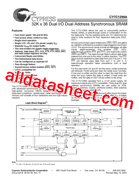 CY7C1299A-83AC型号图片