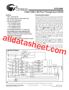 CY7C1345F-66BGC型号图片