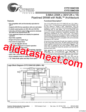 CY7C1356CV25-200BZI型号图片