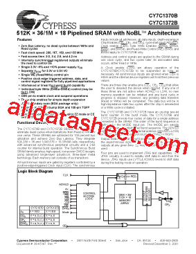 CY7C1370B-133BGC型号图片