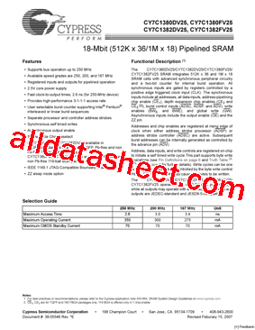 CY7C1380DV25-250BZI型号图片