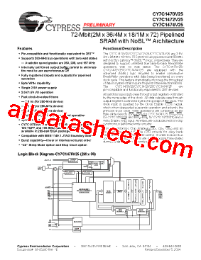 CY7C1470V25-250BZC型号图片