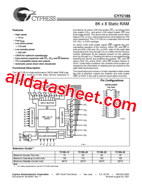 CY7C185-25SC型号图片