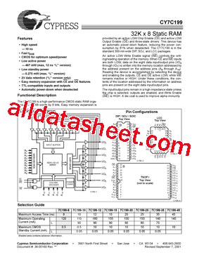 CY7C199-15LMB型号图片