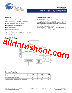 CY7C199CN-20ZXI型号图片