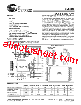 CY7C199L-20PC型号图片