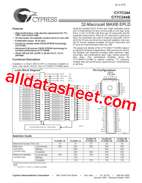 CY7C344B-12PC/PI型号图片