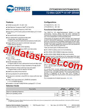 CY7C4021KV13-667FCXC型号图片