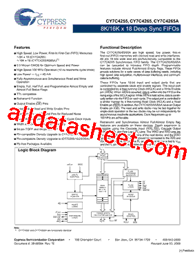 CY7C4265-15ASC型号图片