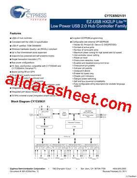 CY7C65621-56LFXC型号图片