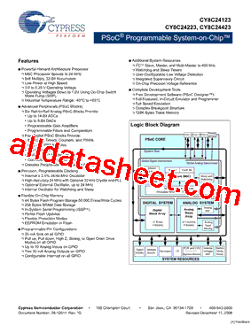 CY8C24423-24LFI型号图片