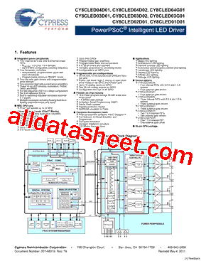 CY8CLED04D01_1105型号图片