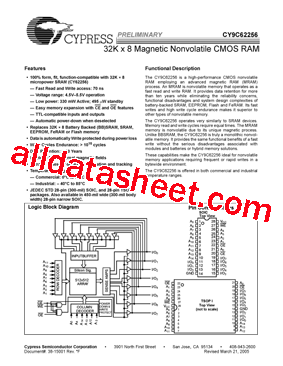 CY9C62256-70ZI型号图片