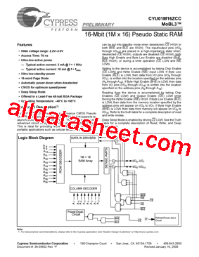 CYU01M16ZCC型号图片