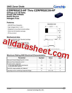 CZRFR52C3V3-HF型号图片