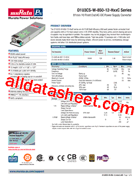 D1U3CS-W-850-12-HC4C型号图片