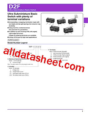 D2F-01-A1D2F-F型号图片