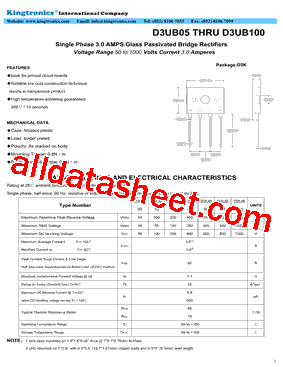 D3UB05-THRU-D3UB100型号图片