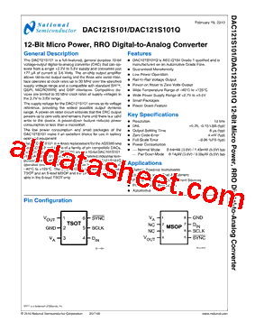 DAC121S101QCMK/NOPB型号图片