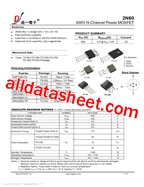 DMD2N60-TU型号图片