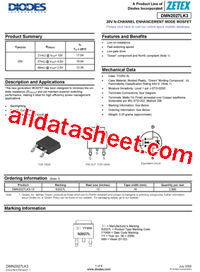 DMN2027LK3型号图片