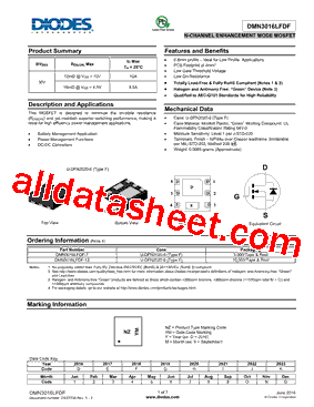 DMN3016LFDF型号图片