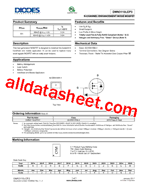 DMN3110LCP3型号图片