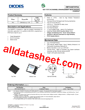 DMTH4007SPSQ型号图片