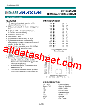 DS1245ABP-70+型号图片