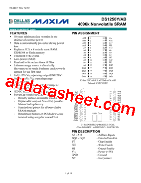 DS1250ABP-70IND+型号图片