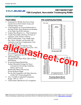 DS1746P-70IND+型号图片