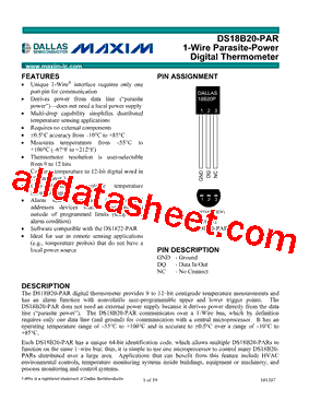 DS18B20-PAR+T&R型号图片