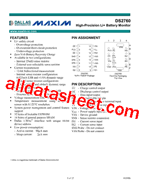 DS2760AX型号图片