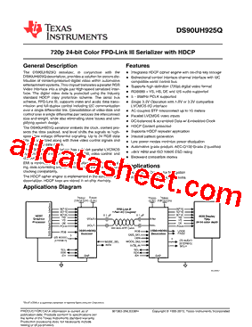 DS90UH925QSQE型号图片