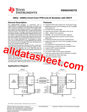 DS90UH927QSQE型号图片