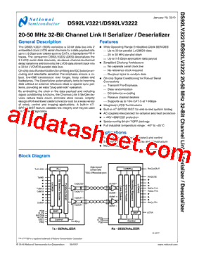 DS92LV3222TVSX型号图片