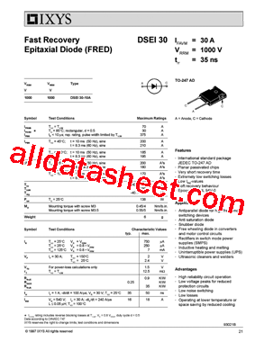 DSEI30-10A型号图片