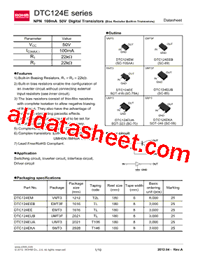 DTC124EET1G型号图片