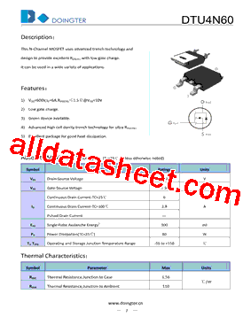 DTU4N60型号图片