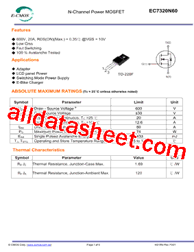 EC7320N60AR型号图片