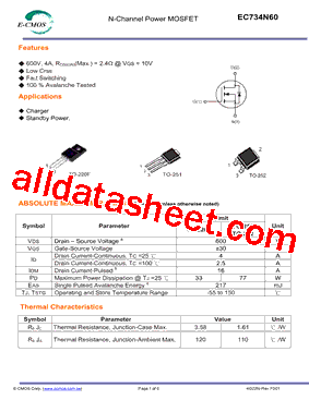 EC734N60AR型号图片