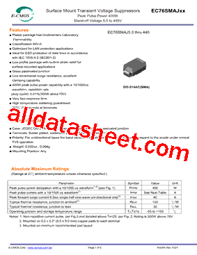 EC76SMAJ16型号图片