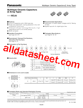 ECJUVBPJ105M型号图片