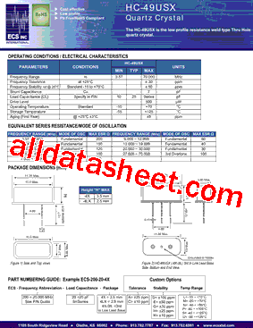 ECS-200-S-4X型号图片