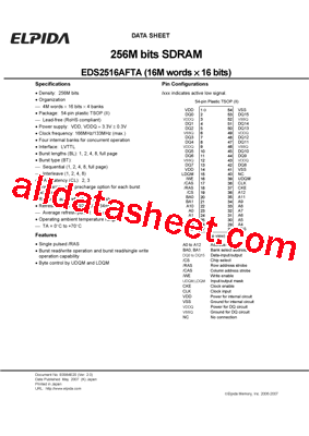 EDS2516AFTA型号图片