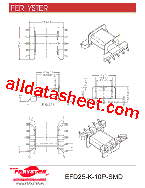 EFD25-K-10P-SMD型号图片