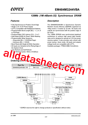 EM484M3244VBA型号图片