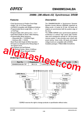 EM488M3244LBA-75F型号图片