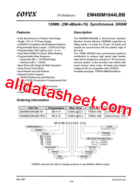 EM48AM1644LBB-8FE型号图片