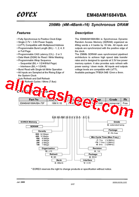 EM48AM1684VBA-75F型号图片